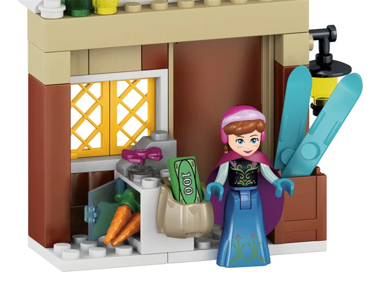 Disney игрушки Замороженные принцесса Анна и Kristoff'S сани Приключения строительных блоков Подарите вашему ребенку best подарки на день рождения
