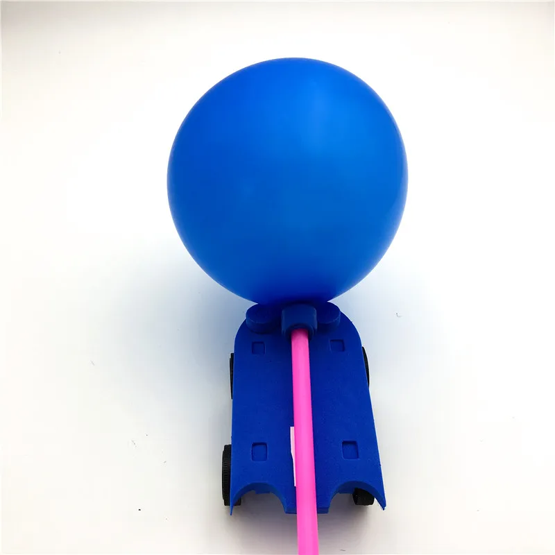 Happyxuan Дети DIY приводимый в движение воздушным шариком автомобильный комплект для начальной школы детского сада забавные физики эксперименты научная игрушка Обнаружение стволовых образования