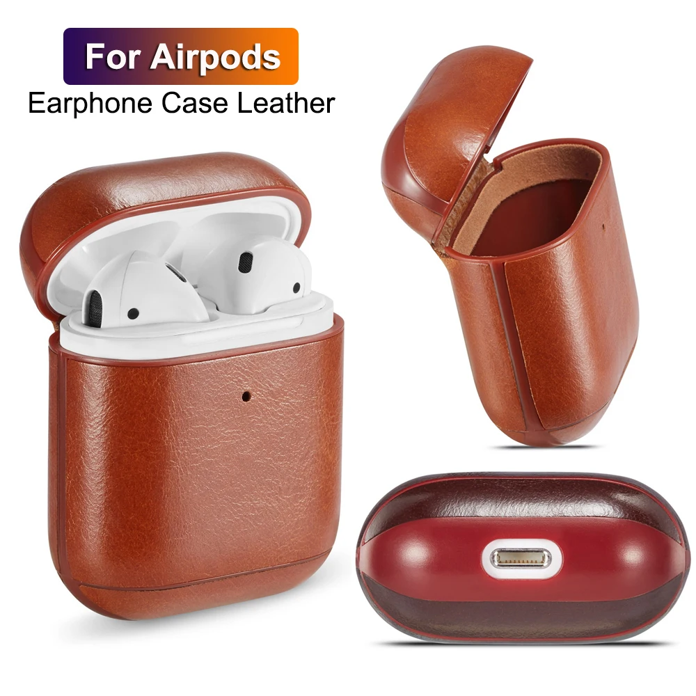 Для AirPods Кожаный чехол Высокое качество беспроводные наушники защитная крышка устойчивость к царапинам для Air Pods чехол кожа