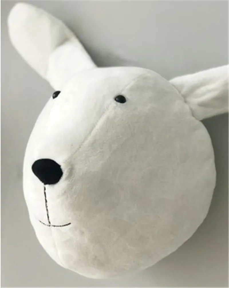 Rabbit Мягкая Плюшевая голова животного на стену, животное, Зебра, Лев, жираф, плюшевая голова животного, настенное украшение для детей - Цвет: Rabbit