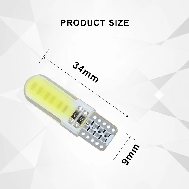 10 шт. автомобильные стильные светодиодные лампы T10 W5W 194 12V COB Авто интерьерные