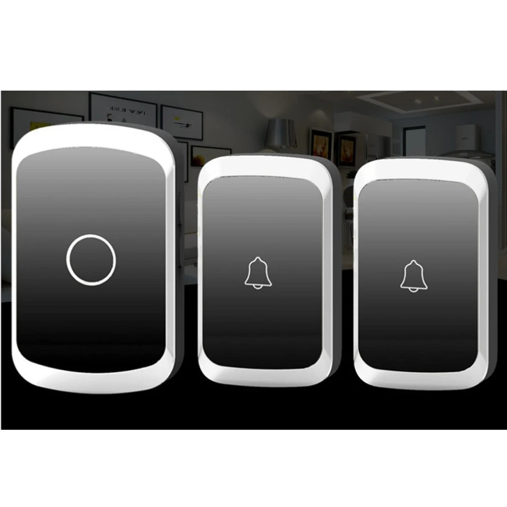 

Smart LED Indication Wireless Waterproof Doorbell Chime Ring Receiver 300M Range Remote Control Wireless Doorbell EU Plug Home