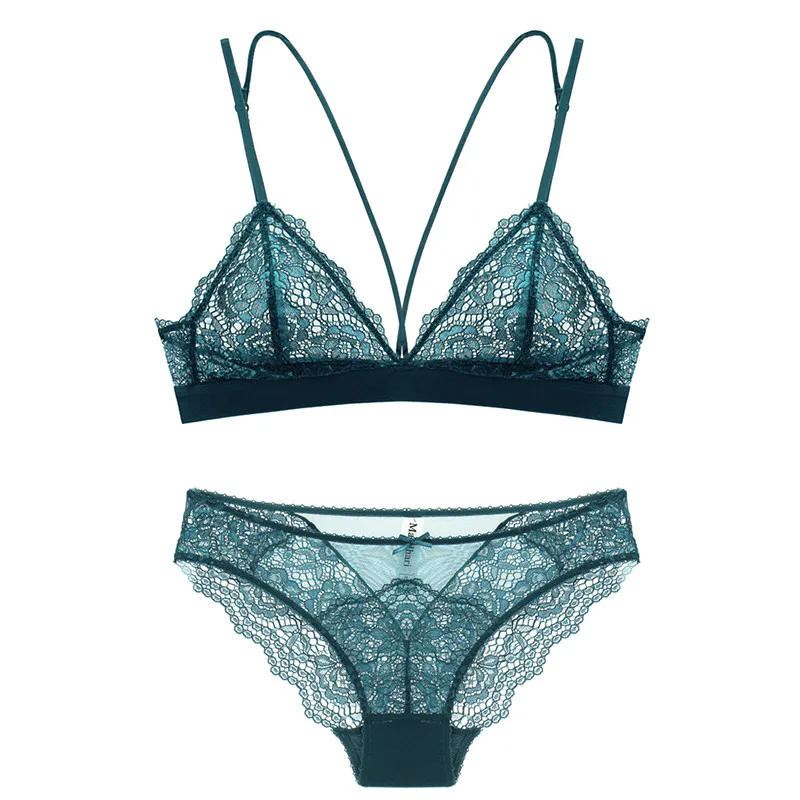Blue CINOON, французское кружево, полная перспектива, сексуальный комплект с бюстгальтером, чашка 3/4, без стального кольца, тонкая чашка, дамское нижнее белье, бюстгальтер без косточек - Цвет: Blue