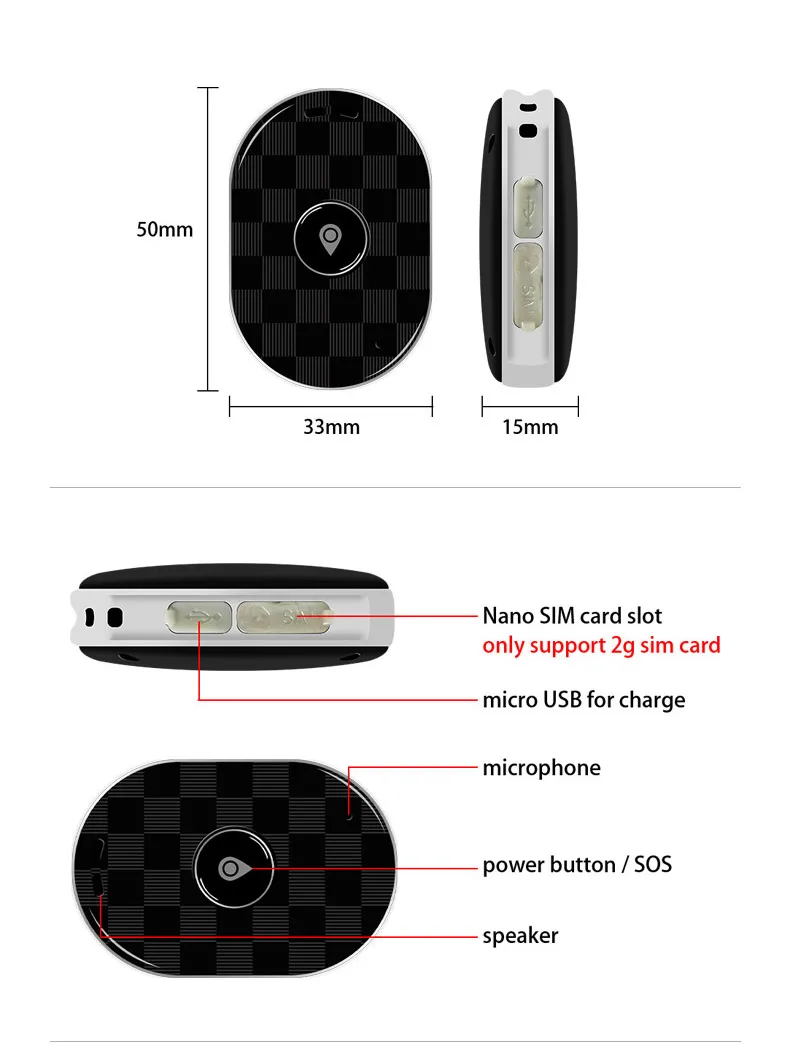 Новинка Мини gps трекер для детей gps/wifi/LBS/wifi 50x30x15 мм микро gps отслеживание GSM gps локатор бесплатное приложение для IOS/Android