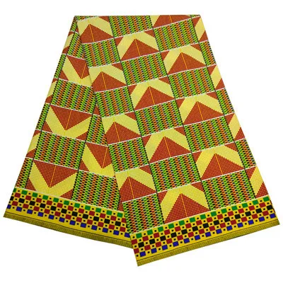 HS451024D11 Африканская восковая ткань kente Ткань 6 ярдов Анкара африканская восковая печать Оптом Полиэстер Гана восковая ткань для платья - Цвет: HS451024D11