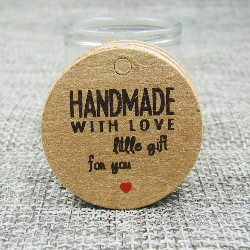 3*3 100 шт в партии Круглая Бумажная Бирка Крафт Спасибо лента Подарочная бирка для