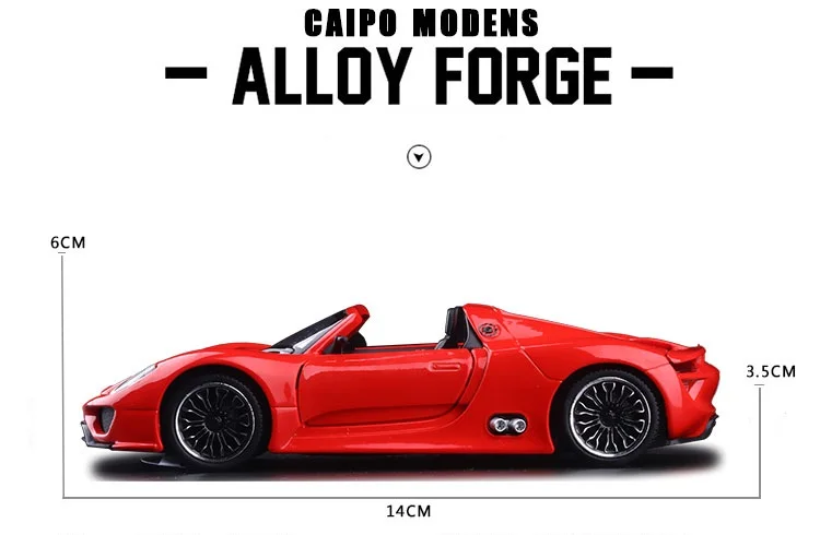 

High Simulation Exquisite Diecasts&Toy Vehicles: Caipo Car Styling 918 Spyder Supersports 1:32 Alloy Diecast Model Toy Car
