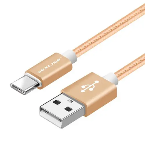 gold USB кабель type C VOXLINK 5 шт. в упаковке, нейлоновый плетеный кабель для быстрой зарядки для samsung Galaxy для htc 10 Macbook Xiaomi Mi8 A1, зарядный шнур - Цвет: gold