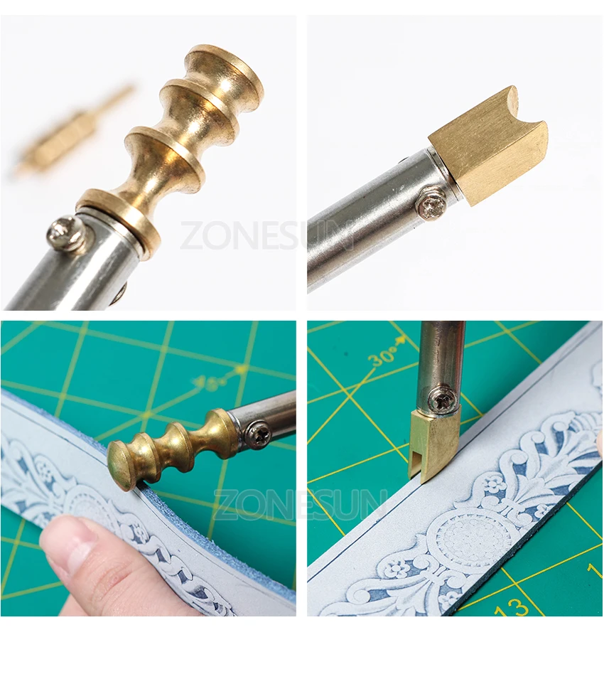 ZONESUN 10 шт. одна линия 1-8 мм кожаный край для герметизации DIY инструмент латунь паяльник край маркировки кожевенное ремесло инструмент embosser