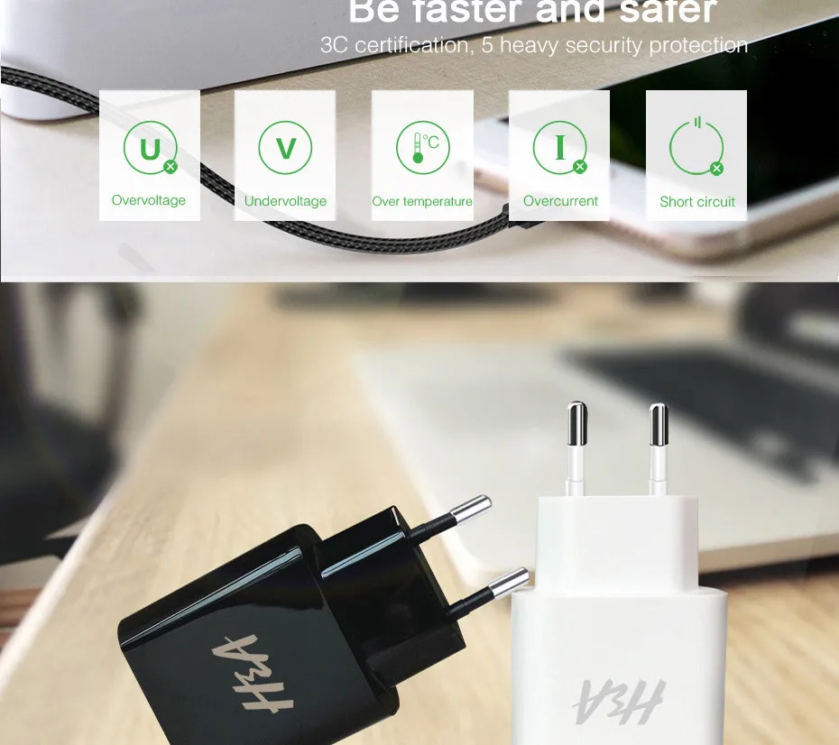 H& A Quick Charge 3,0 USB зарядное устройство для samsung S10 Plus S9 S8 QC3.0 мульти зарядное устройство для iPhone X XSMax 7 8 6 Plus EU зарядное устройство