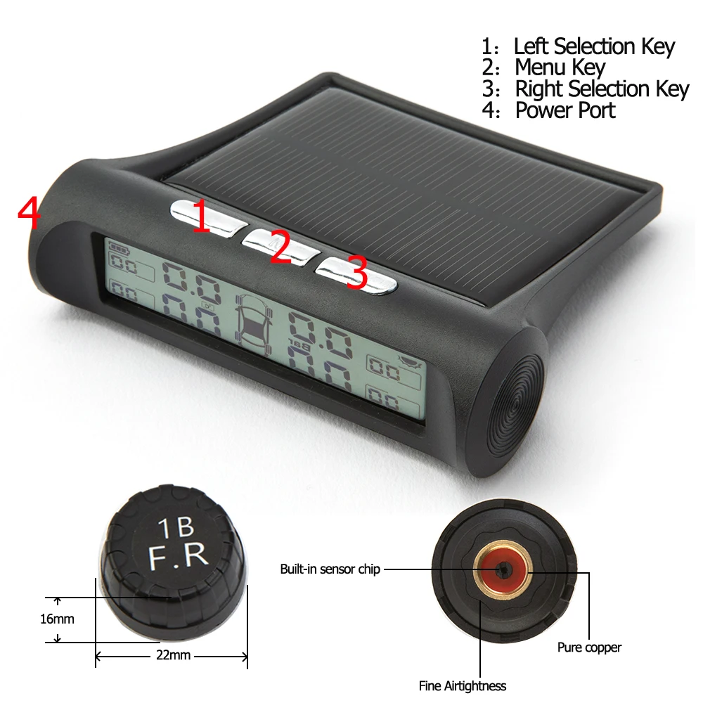 Hippcron автомобильная система контроля давления в шинах TPMS подсветка цифровой