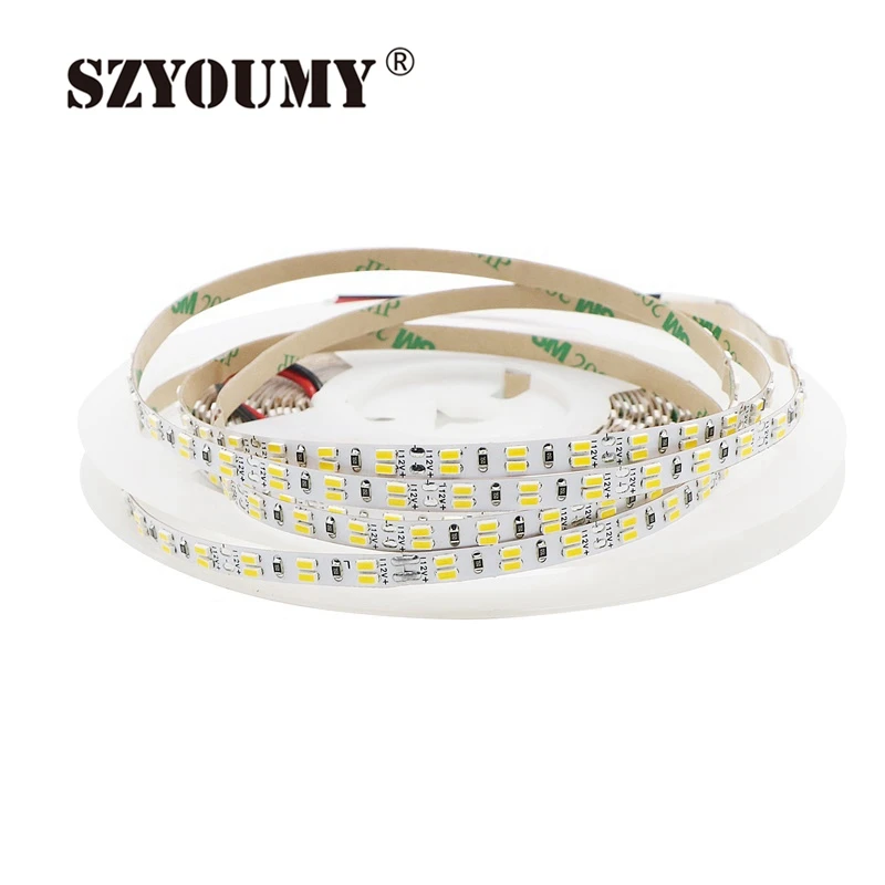 SZYOUMY 3014 Светодиодная лента 5 мм двухрядная 216 светодиодов/м IP20 Гибкая двойная