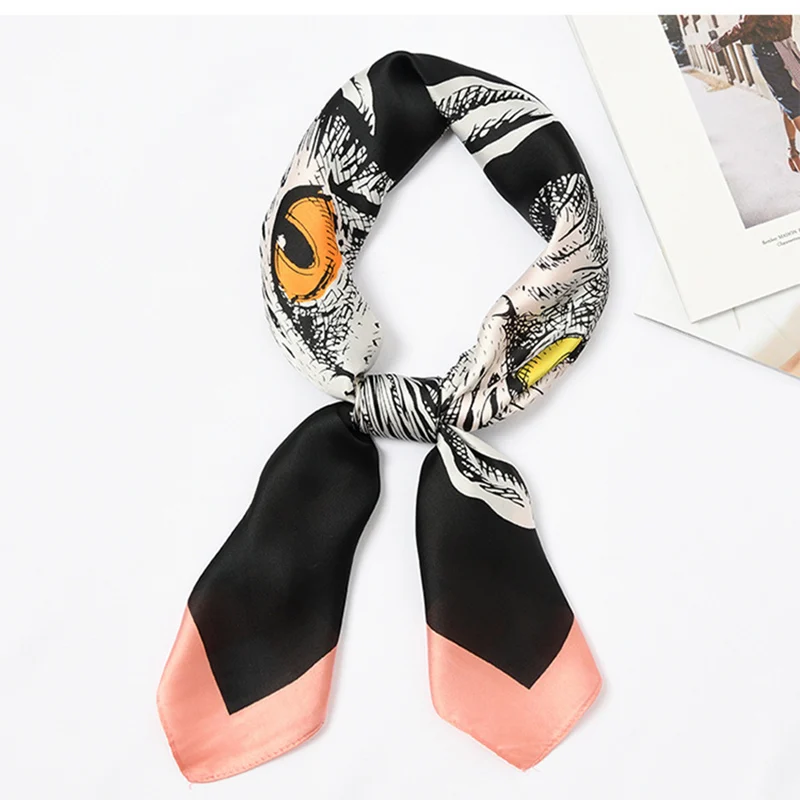 Новый 70 см женский шарф с мультяшным принтом кота модный тренд маленький