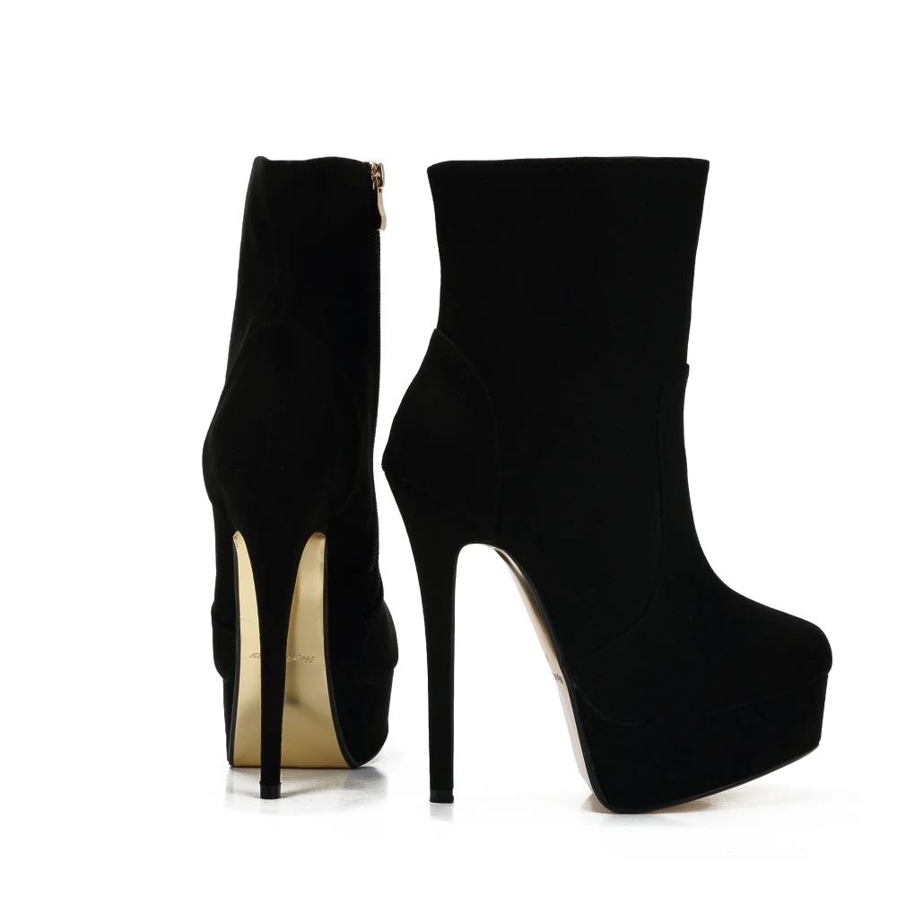 Женские ботинки: 40-48 2017 сапоги до середины икры 16 см тонкие каблуки натуральная