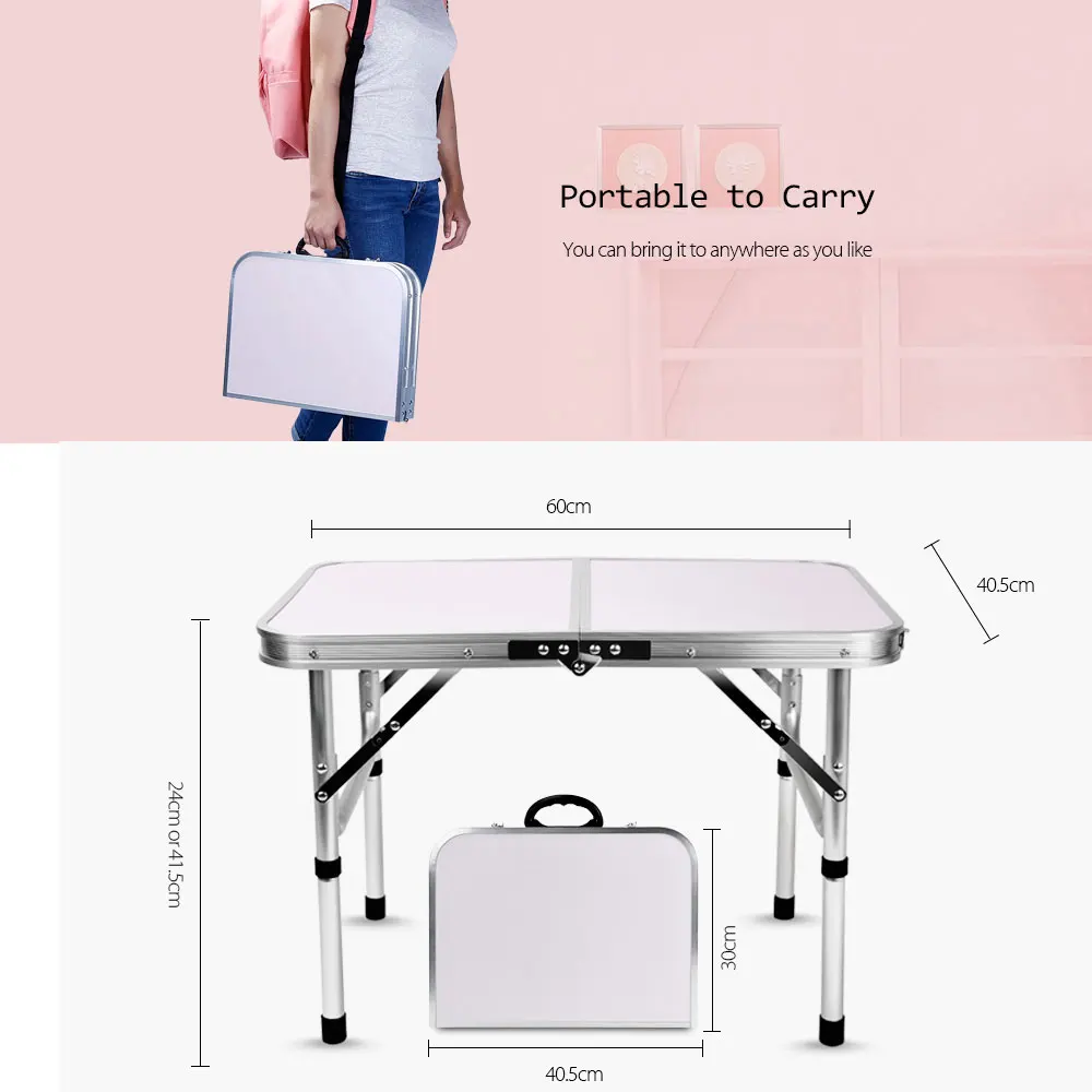 Алюминий складной походный стол ноутбук кровать Рабочий Регулируемый Открытый