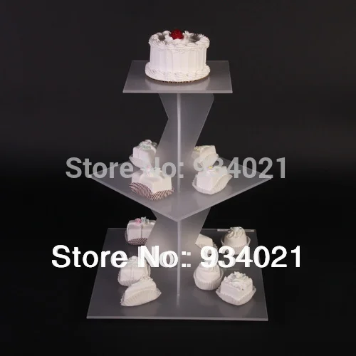 

Transparent 3 Tier Acrylic Square Cake Stand