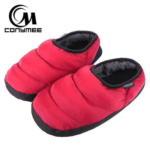 QZJ-BYR Red На зимнем меху шлёпанцы для женщин женские куртки с хлопковым наполнителем мужские домашняя обувь Pantufa Для мужчин Для женщин Повседневное дома кроссовки теплые тапочки большие Размеры обуви Terlik - Цвет: QZJ-BYR Red