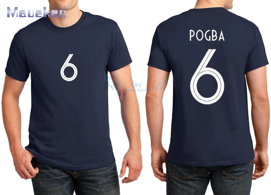 Лидер продаж 2021 футболка с принтом названия paul pogba темно синяя белая для фанатов