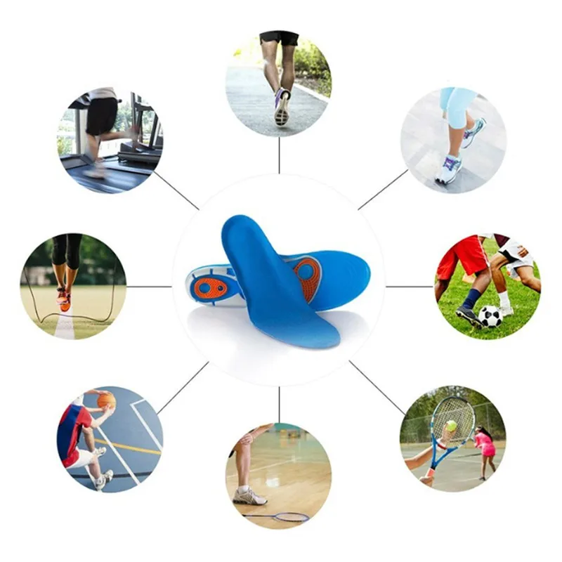 Bocan high quality gel insoles orthopedic for foot gel insoles foot care for plantar fasciitis heel spur running sport insoles