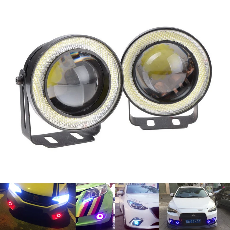 2 шт. Водонепроницаемый проектор LED для освещения в тумане светильник объектив COB