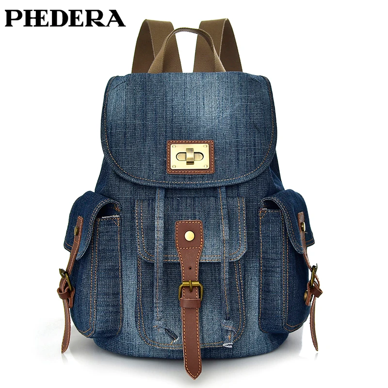PHEDERA новый высококачественный джинсовый женский рюкзак повседневный зеленый