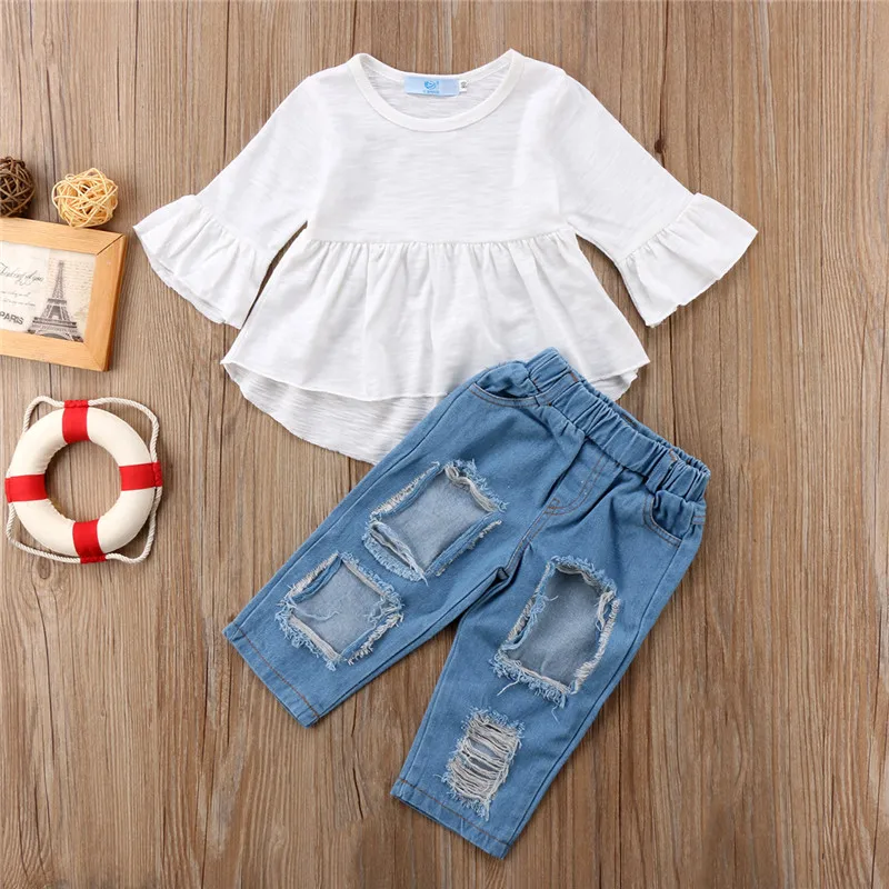 Комплект летней одежды для девочек из 2 предметов детская туника маленьких