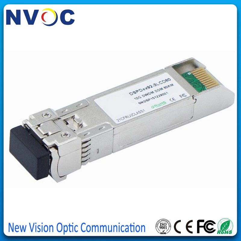 10G DWDM SFP + ZR Dual Fiber LC 80KM ITU Grid 17 ~ 61ch волоконно оптический трансивер волоконный