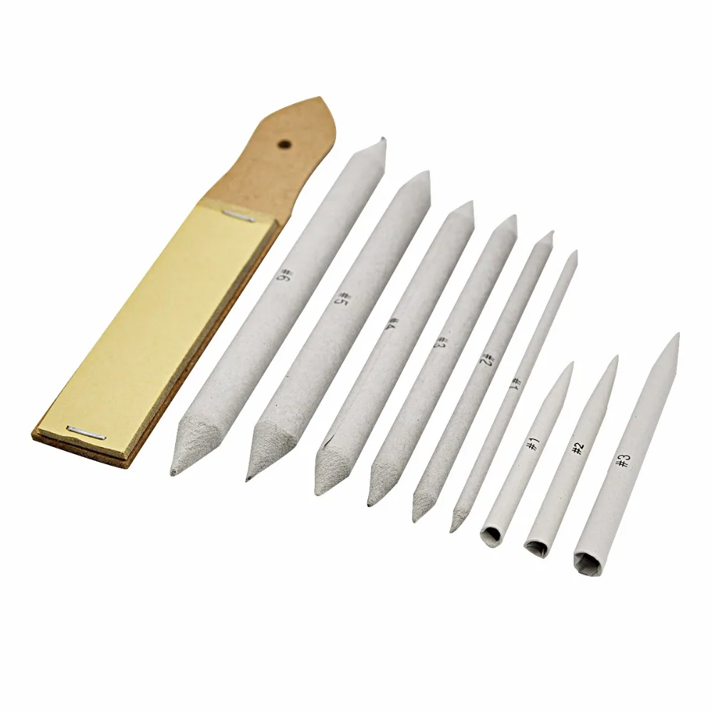 14 Pcs/Set Art Drawing Pen Tools Stump Blending Paper and Tortillion Set Sandpaper Pencil Sharpener for Student Sketch | Дом и сад