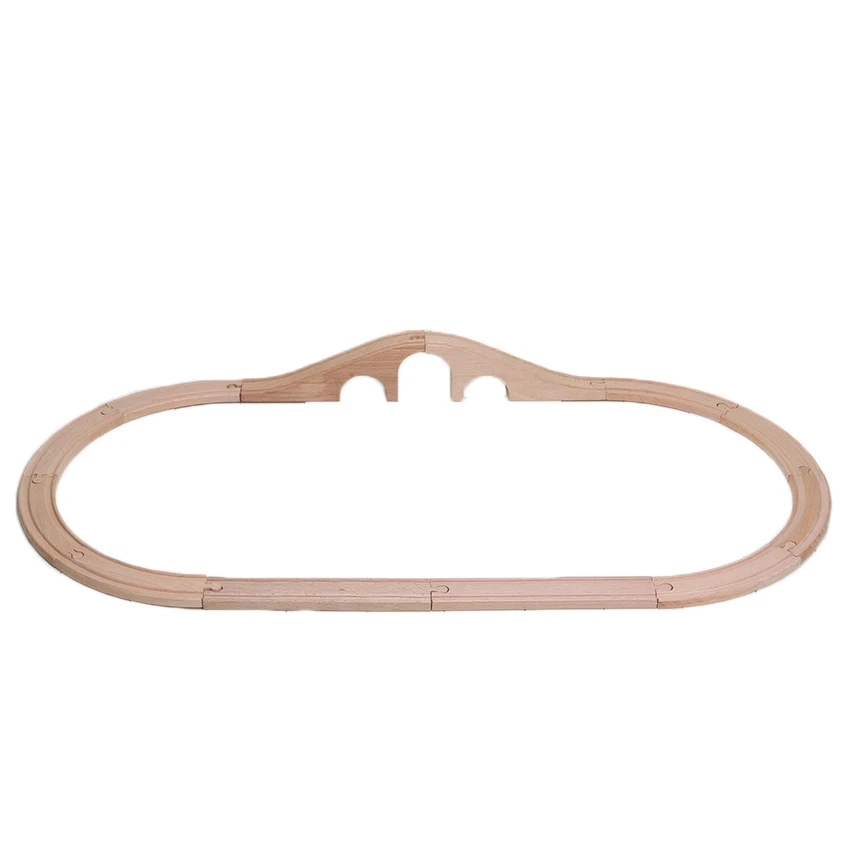 Длинные прямые треки изогнутые деревянные железнодорожные аксессуары трек