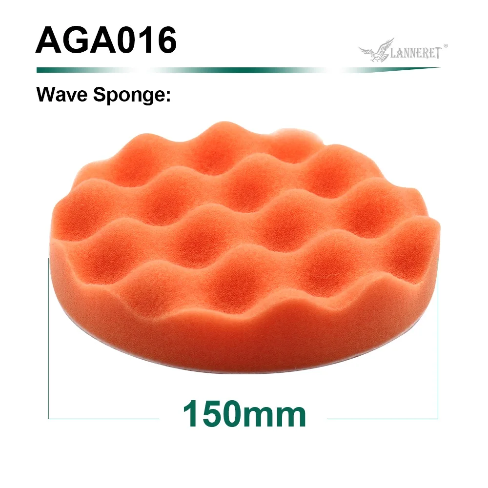 1PC WAVE SPONGE PAD LANNERET, 150 мм, 6 дюймов, набор для полировки, шерстяной коврик, полировальная губка, автомобильная буферная полировальная машина, полировка/восковая обработка - Цвет: 1PC WAVE SPONGE PAD