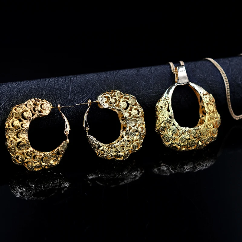 Летний ювелирный набор украшений для женщин из Дубаи сережки ожерелье подвеска с