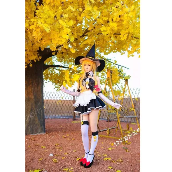 Kirisame Marisa TouHou Project Косплей косплей костюм горничной платье с шляпой изготовленные