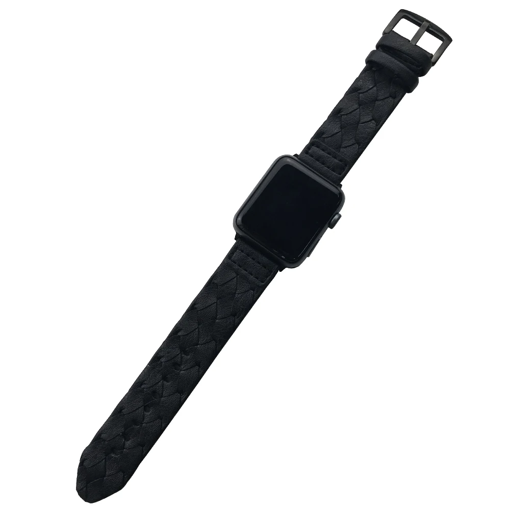 Мужской/женский Кожаный Плетеный ремешок для Apple Watch, ремешок 40 мм, 44 мм, серия 4, высококачественный браслет для Iwatch, серия 3, 2, 1, 38 мм, 42 мм