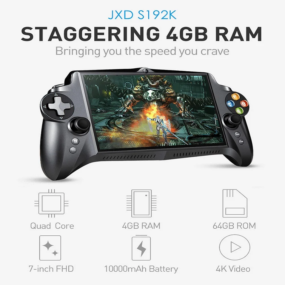 JXD S192K портативные игровые плееры 7 дюймов RK3288 4 ядра 4G/64 GB геймпад 10000 мАч Android 5 1