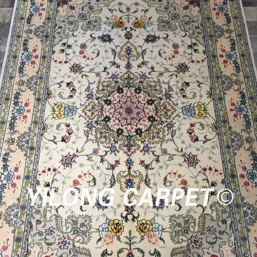 Yilong 4 'x 6' китайские красивые цветы ручной работы с узлом Украшение шерстяной
