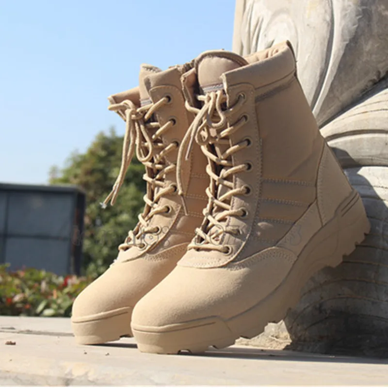 

Men Army Desert Military Tactical Boots Male Outdoor Waterproof Hiking Shoes Outdoor Tactical Leather Boots