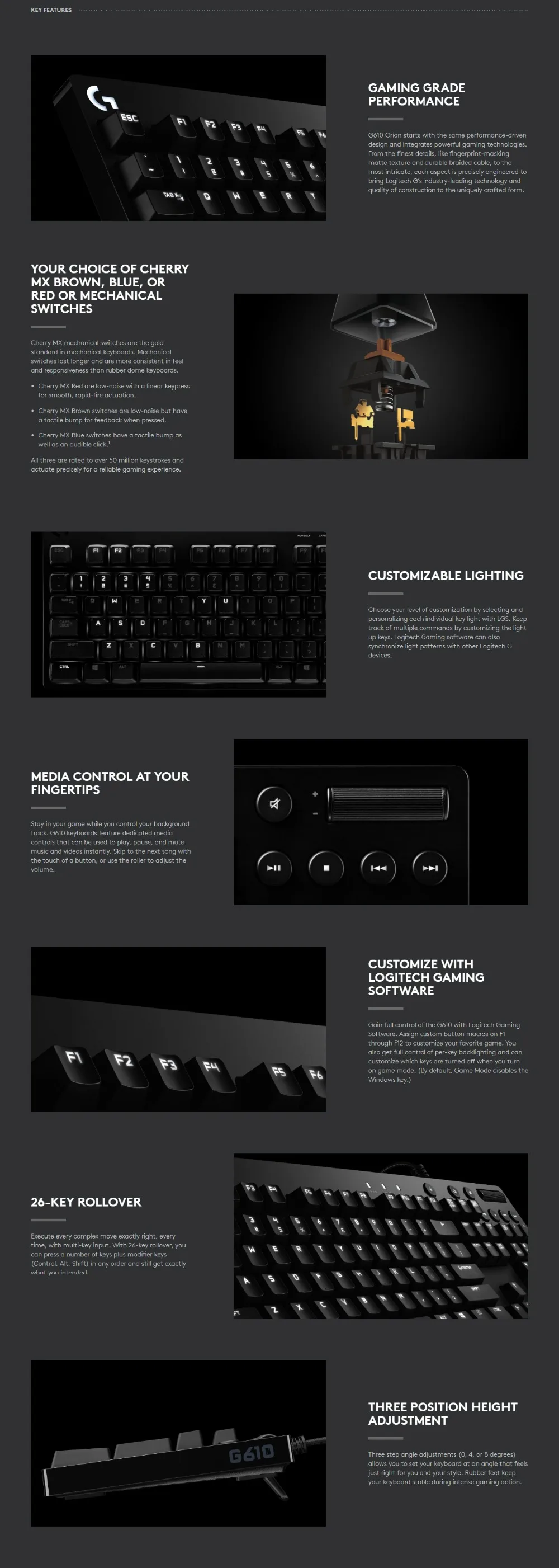 Logitech G610 полноразмерная игровая механическая клавиатура Пособия по немецкому языку вишня переключатель белая подсветка макропрограммирование MX redmx Blu