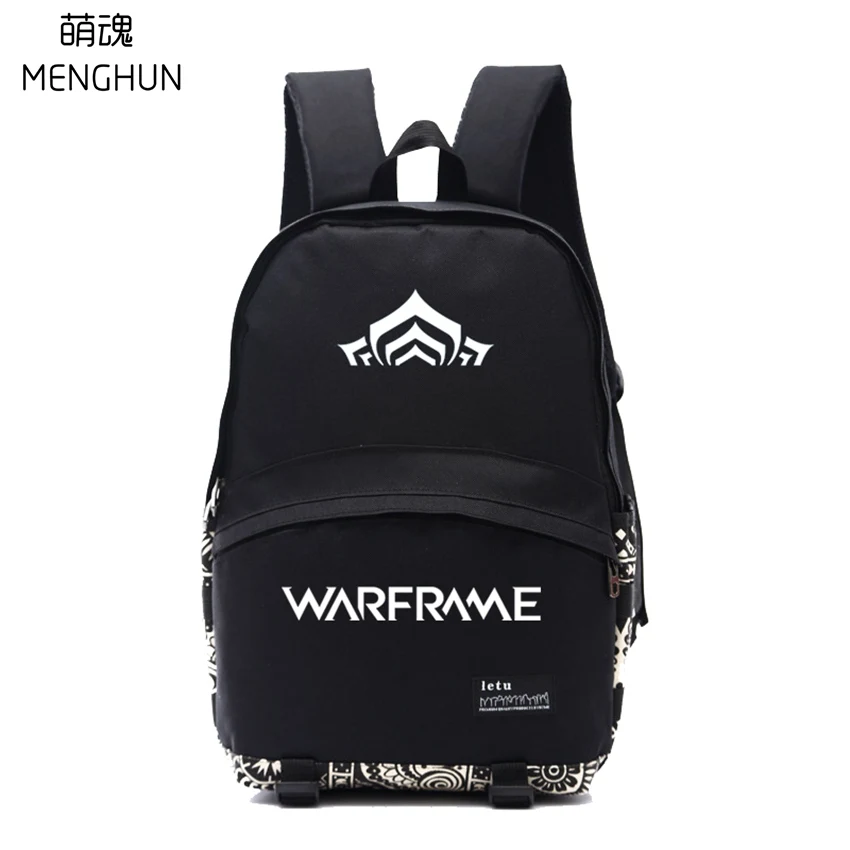 Крутая игра черный рюкзак черный нейлон игровой мешок Warframe рюкзак WARFRAME сумки NB244