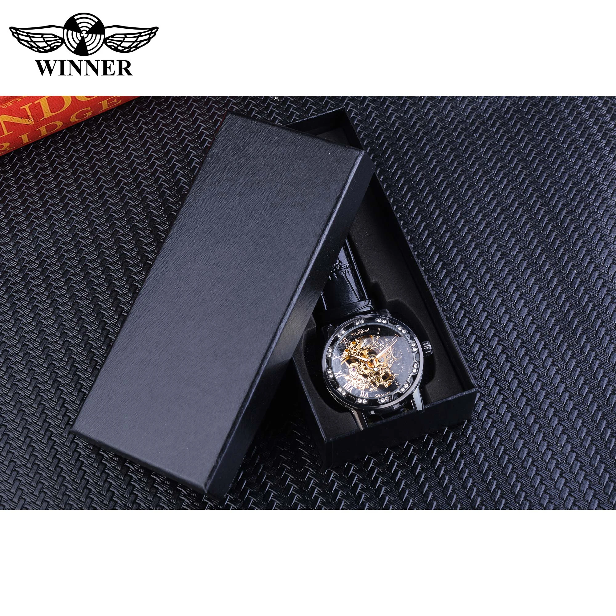 Часы наручные Winner Мужские механические модные деловые светящиеся аналоговые
