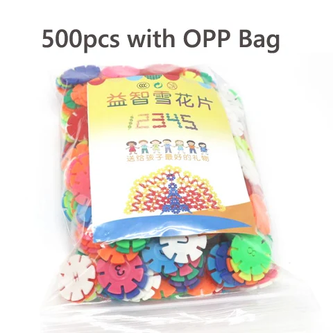 500pcs set DIY креативные блоки пластиковые снежные снежинки строительные блоки игрушки модель и строительство строительные игрушки для детей Подарки - Цвет: 500pcs set