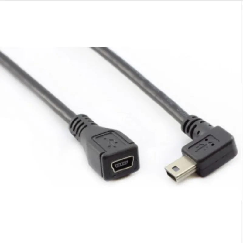 Мини usb 2 0 5Pin штекер к гнезду удлинительному разъему адаптер длинный разъем 90