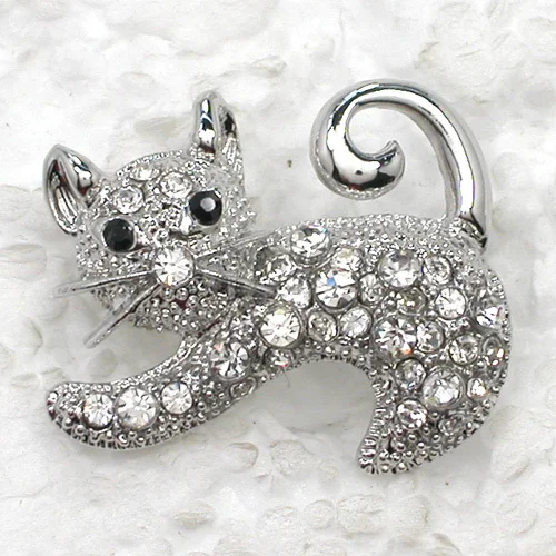 

Clear Rhinestone Kittens Pin brooches C483 A