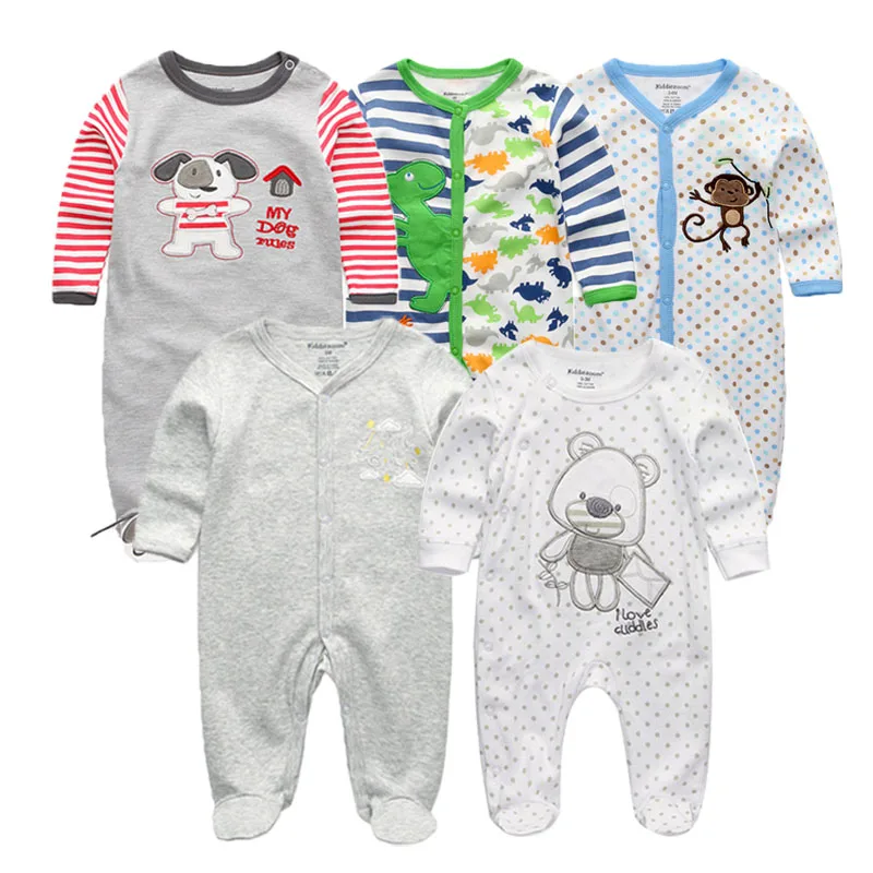 baby romper20 1/3/4/5 шт./лот, Одежда для новорожденных мальчиков Костюмы Размер 0-12 мес., комплект для маленьких девочек одежда для малышей, комбинезон с длинными рукавами хлопковый комбинезон; богемный комплект, Roupa de bebe - Цвет: baby romper20