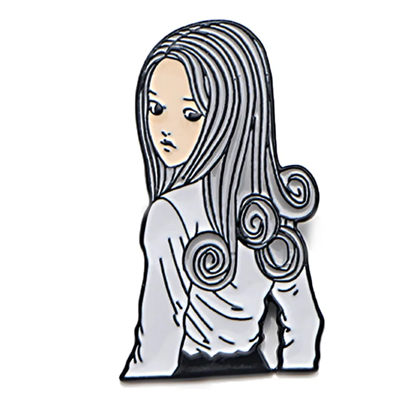 P3783 Dongmanli Junji Ito и Cat Uzumaki металлические эмалированные броши и булавки Нагрудный значок для рюкзака воротник ювелирные изделия