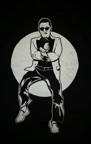 XL-Psy Gangnam Стиль футболка: в стиле панк-рок смешные ретро | Мужская одежда