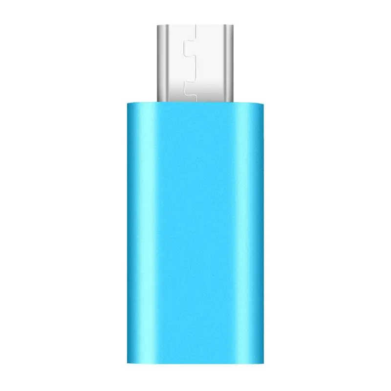 Синий Для samsung huawei Xiaomi Phone Tablet Powerbank 8pin Lightning Female to Micro USB Мужской зарядный адаптер конвертер - Цвет: Синий
