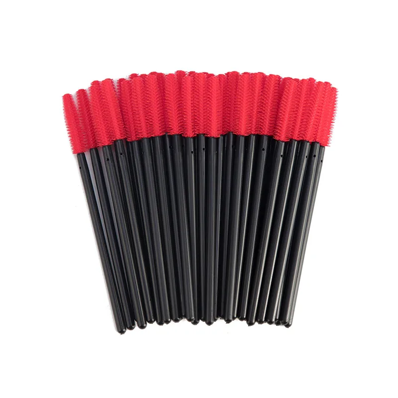 Black-Red Zwellbe одноразовые силиконовые гелевые, для ресниц расческа 50 шт./упак. удлинение ресниц тушь для ресниц палочки для макияжа Профессиональные косметические инструменты - Цвет: Black-Red