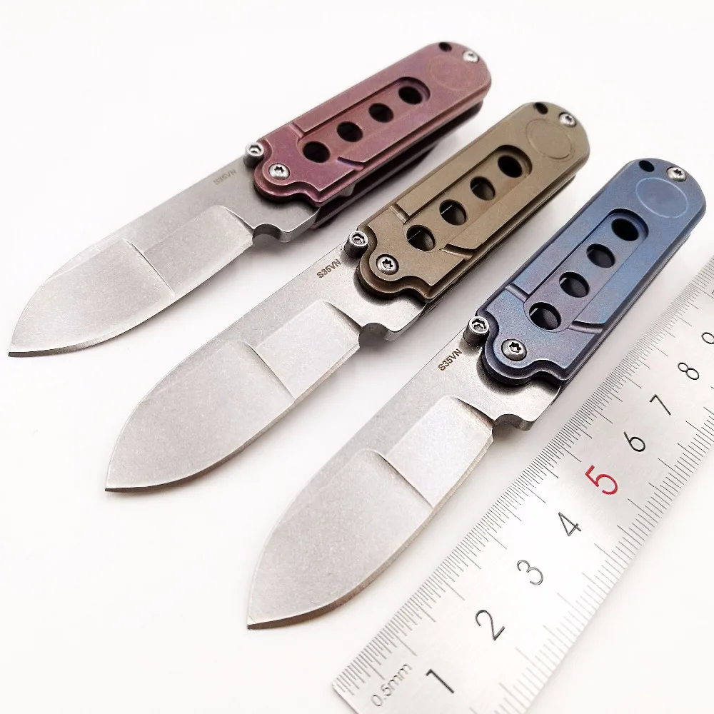 

JSSQ Mini Folding Knife S35VN Blade Titanium Handle Ball Bearing Pocket Knives Multi Survival Hunting Camping Multi EDC Tools