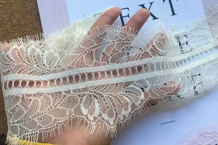 6 метров цена 10 см Широкий двусторонний ресниц кружевной ткани DIY Одежда свадебная вуаль сшивание аксессуары