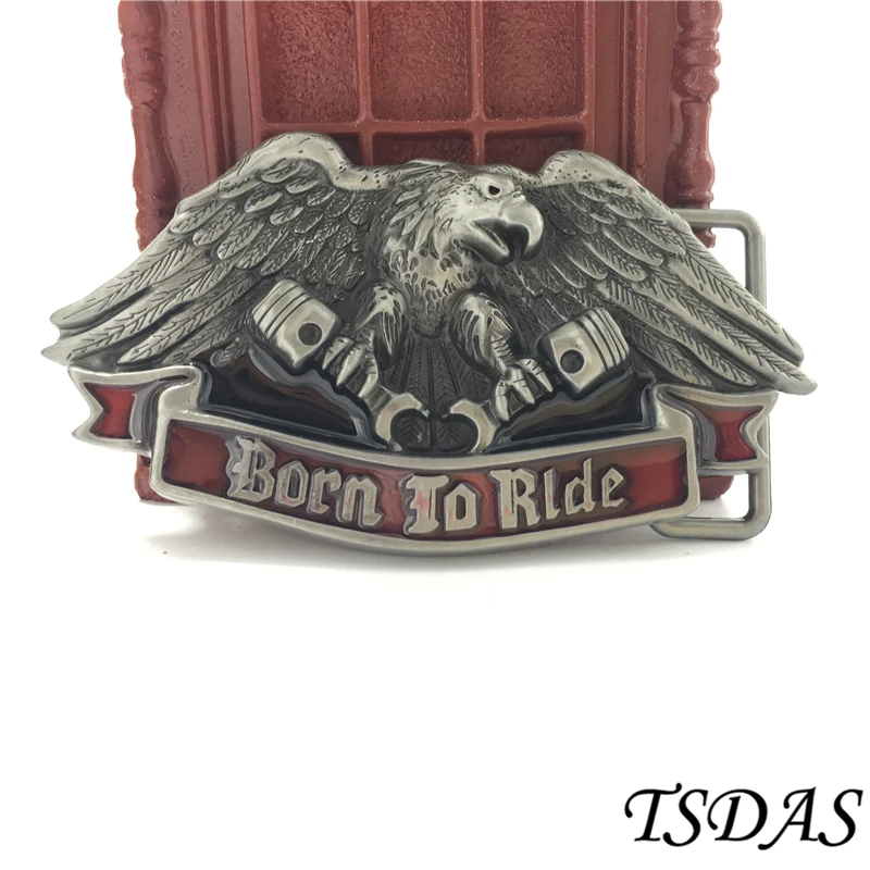 Ретро Серебряный 3D Мода орел пряжки ремня с оловянной отделкой Born to Ride ремень